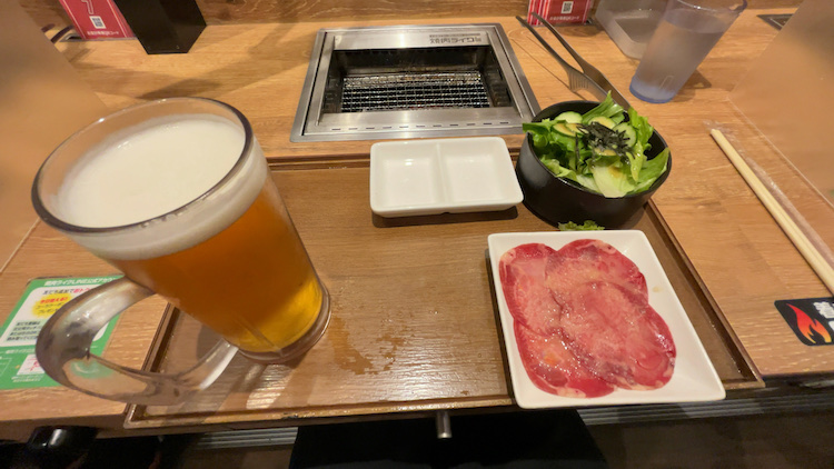 焼肉ライクで一人焼肉&生ビール