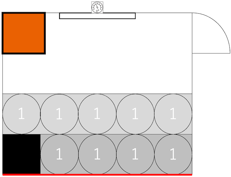 温度マップ・座席配置：香梅の湯 ドーミーイン水戸