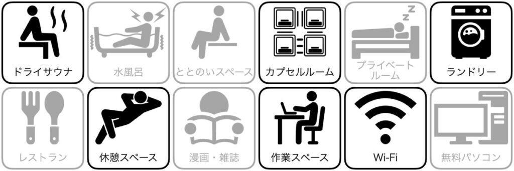 カプセルランド湯島の設備/サービス