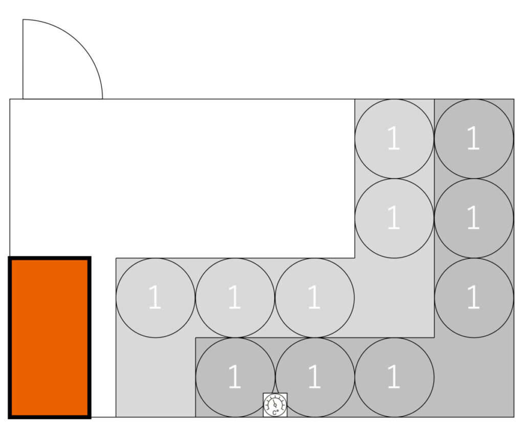 温度マップ・座席配置｜邦和セミナープラザのサウナ