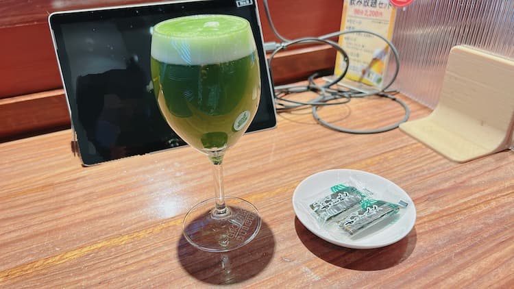 抹茶ビール｜神戸サウナ&スパのレストラン
