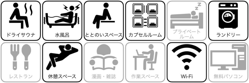泊まれるサウナ屋さん 品川サウナの設備/サービス